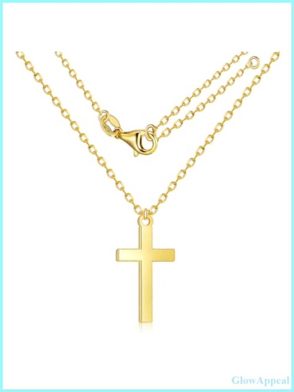 14K Gold Filled Cross Necklace Cubic Zirconia Pendant 18in